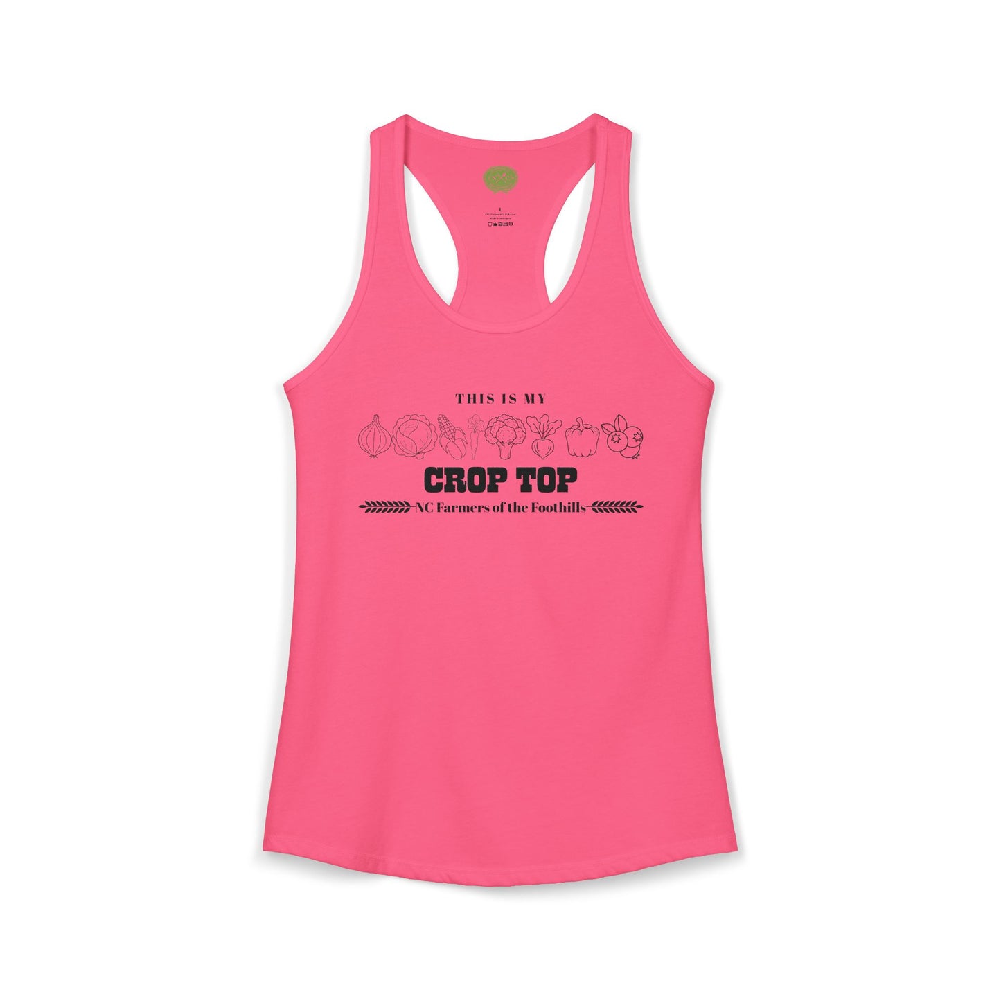 NC Farmers of the Foothills "This Is My Crop Top" Racerback Tank Top