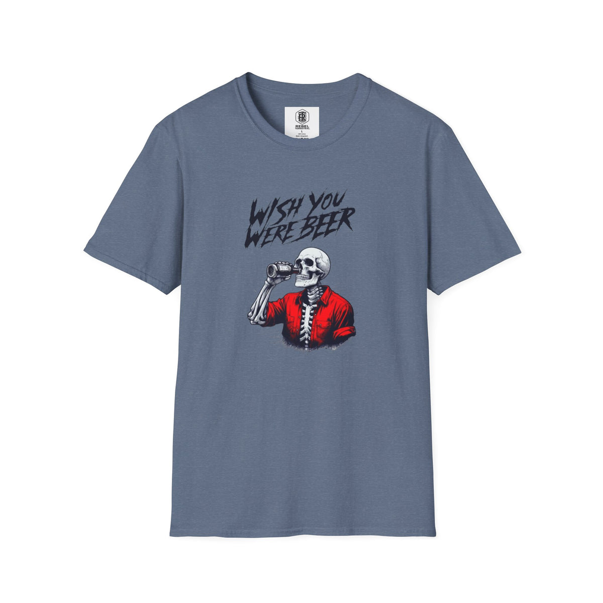 Wish You Were Beer – Funny Skeleton Drinking Tee