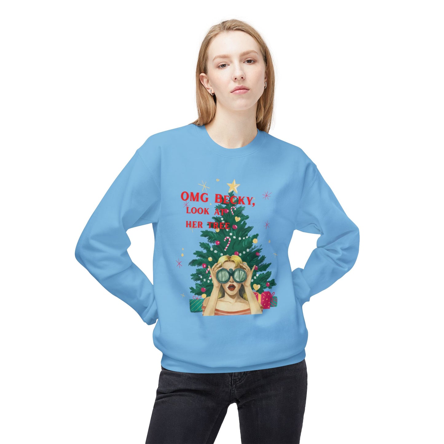 OMG Becky, Look at Her Tree - Vintage Nostalgia Crewneck Sweatshirt
