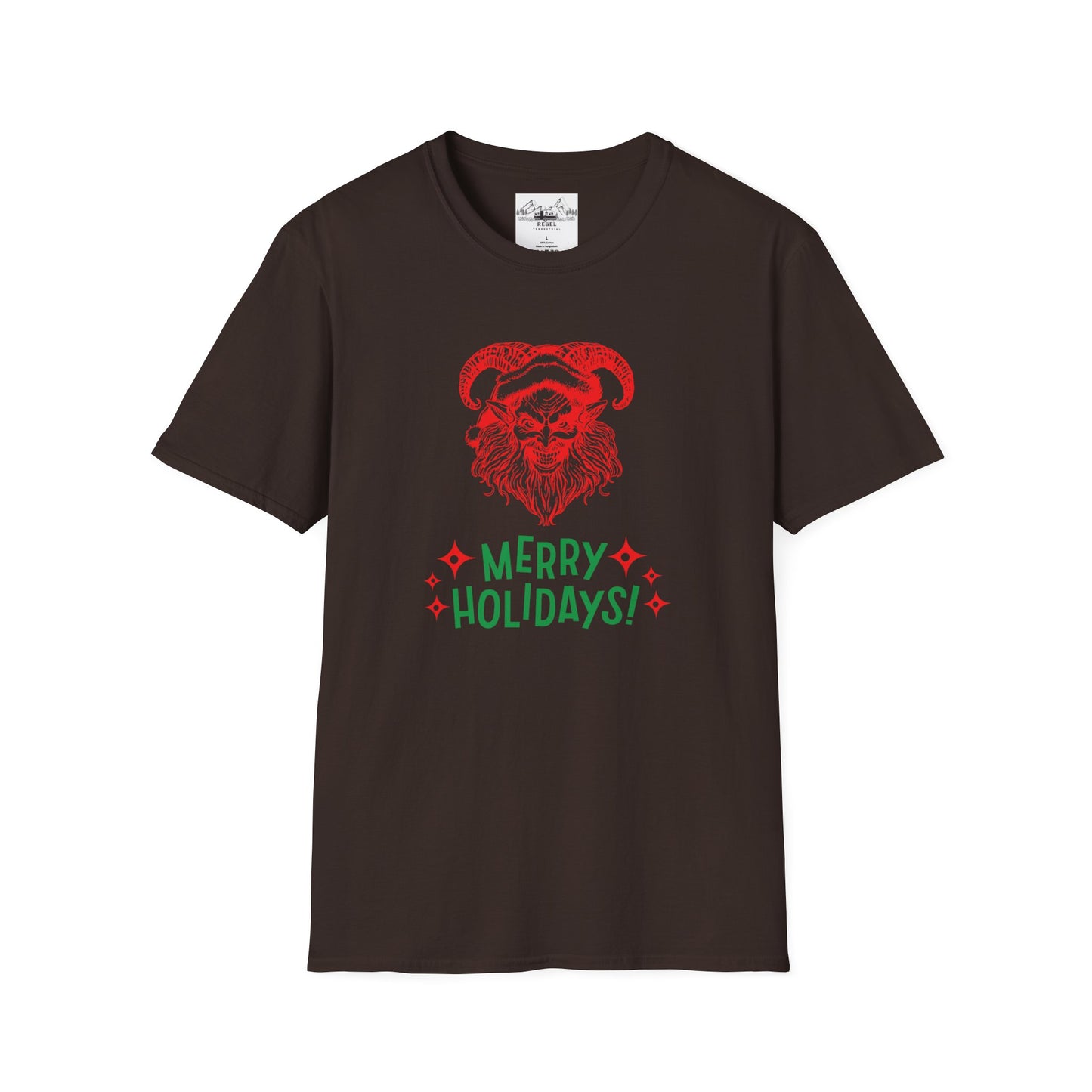 Smiling Krampus "Merry Holidays" Unisex T-Shirt | Ultra-Soft Cotton
