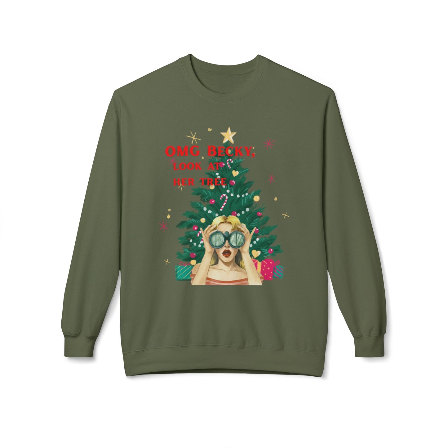 OMG Becky, Look at Her Tree - Vintage Nostalgia Crewneck Sweatshirt