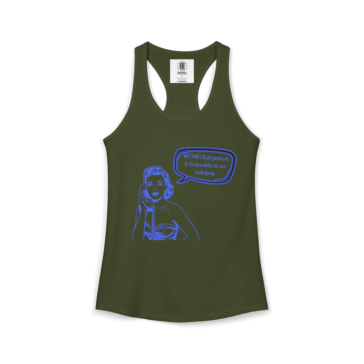 Wow! Rat poison is traceable in an autopsy. – Women’s Racerback Tank