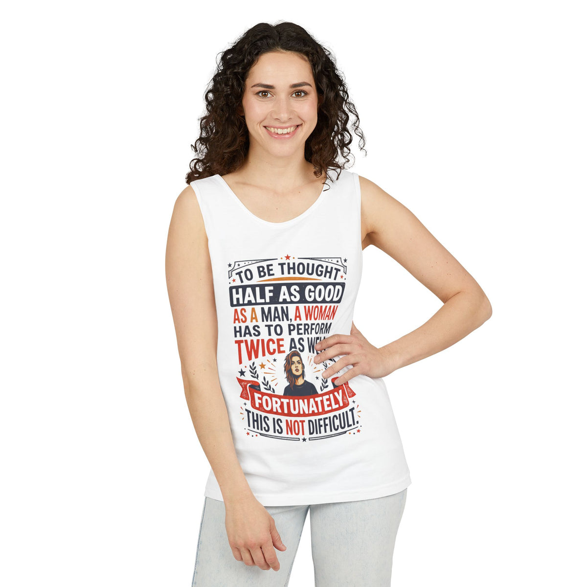 “Twice as Well” Feminist Unisex Cotton Tank Top