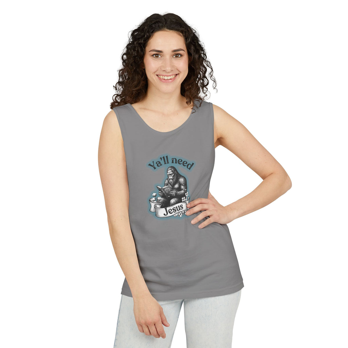 Y’all Need Jesus Bigfoot Garment-Dyed Tank Top