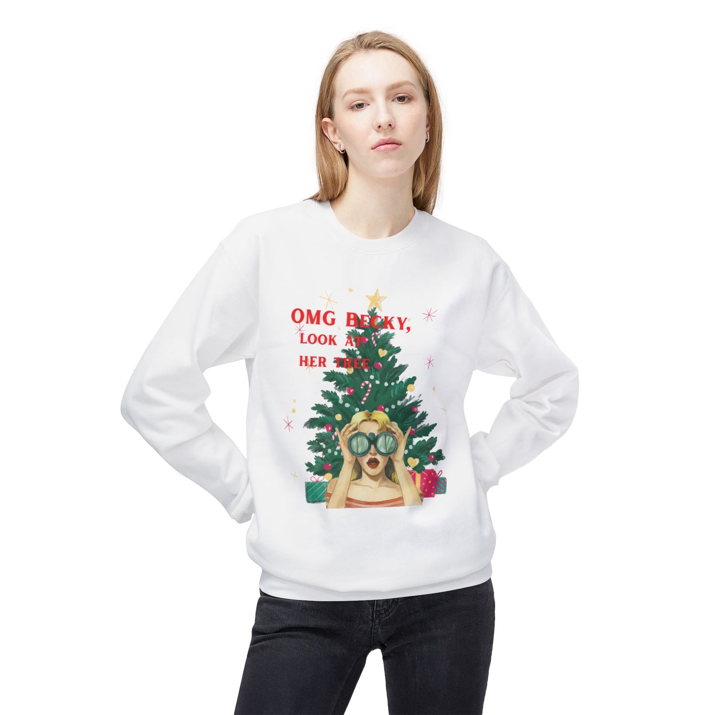 OMG Becky, Look at Her Tree - Vintage Nostalgia Crewneck Sweatshirt