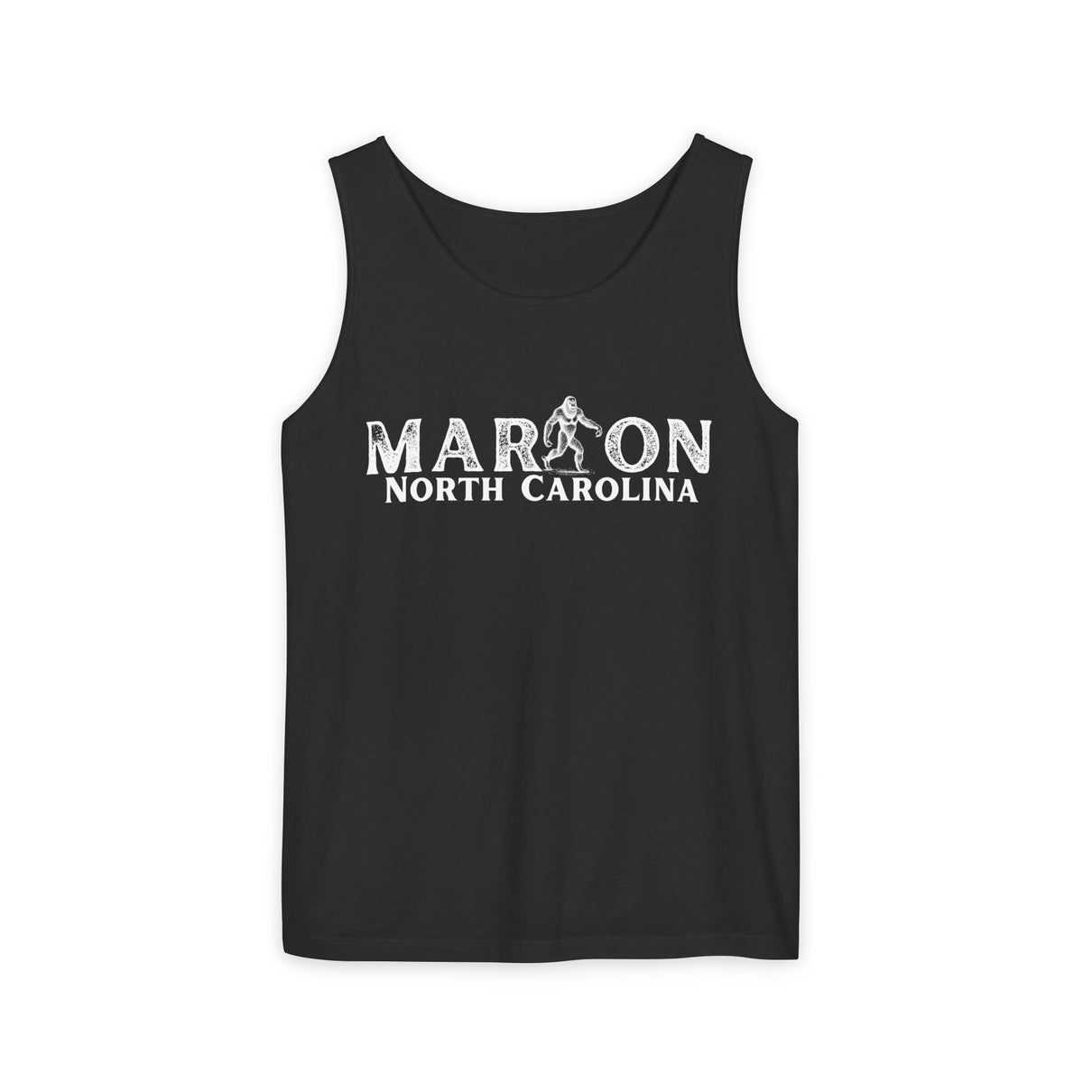Marion, NC Bigfoot Unisex Garment-Dyed Tank Top | Sasquatch Graphic Tank
