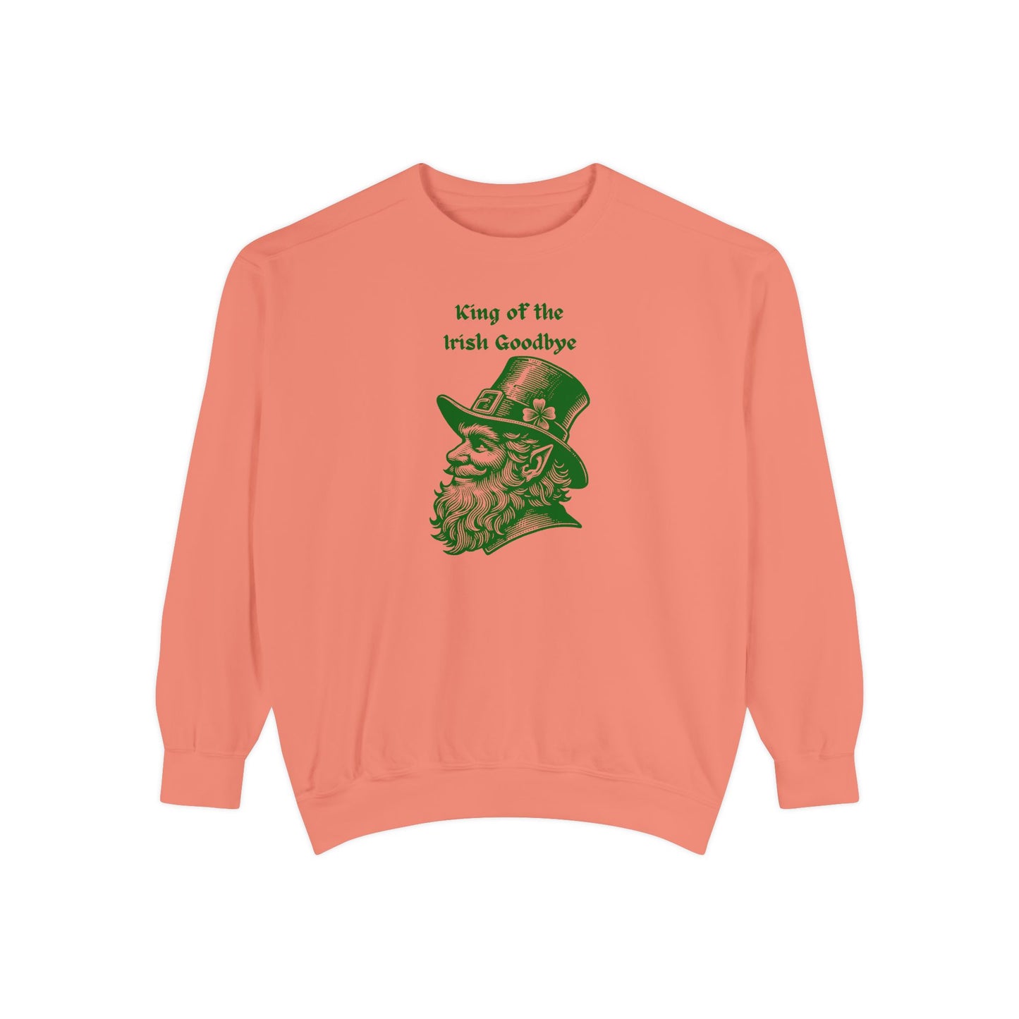 "King of the Irish Goodbye" Relaxed Fit Sweatshirt – Vintage Green Graphic