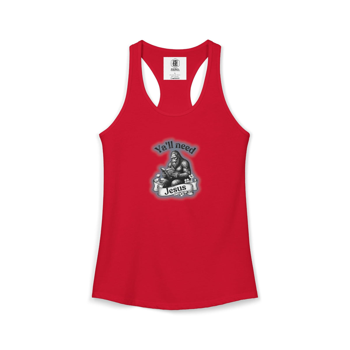 Y’all Need Jesus Bigfoot Women’s Racerback Tank