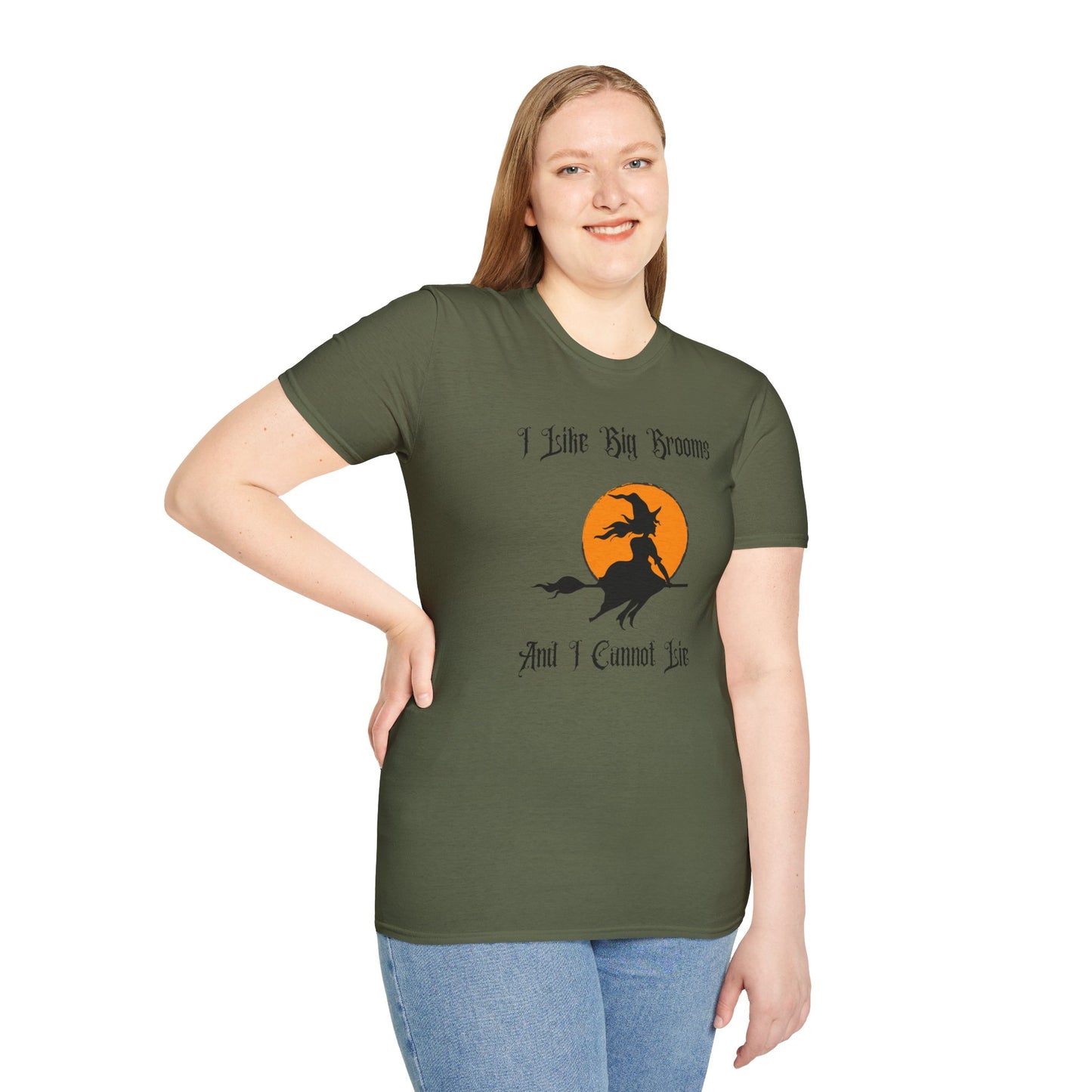 "I Like Big Brooms" Gothic Witch Unisex T-Shirt