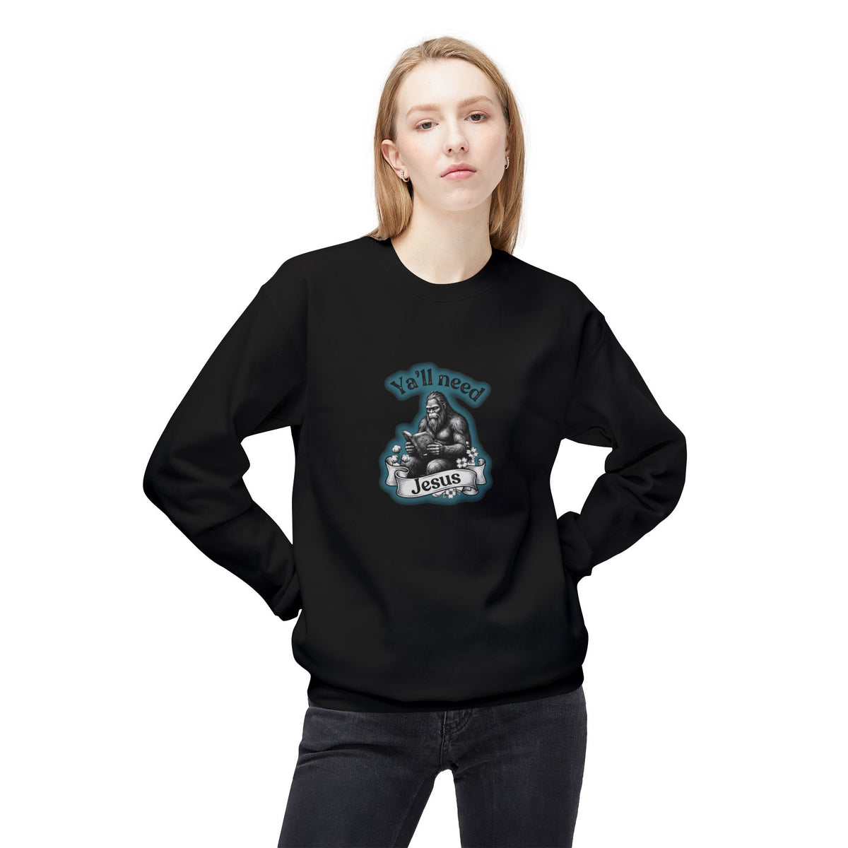 Y’all Need Jesus Bigfoot Crewneck Sweatshirt