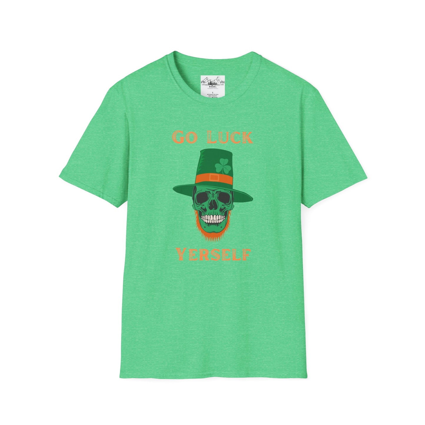 "Go Luck Yerself" Graphic Tee – Emerald Skull & Leprechaun Hat