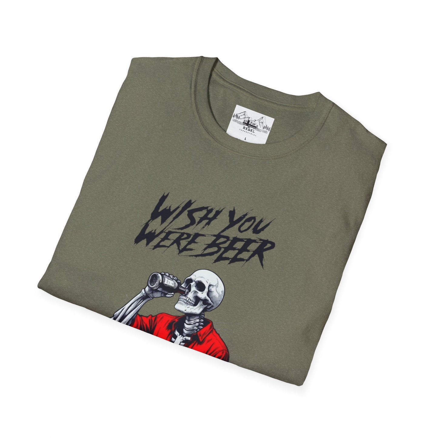 Wish You Were Beer – Funny Skeleton Drinking Tee
