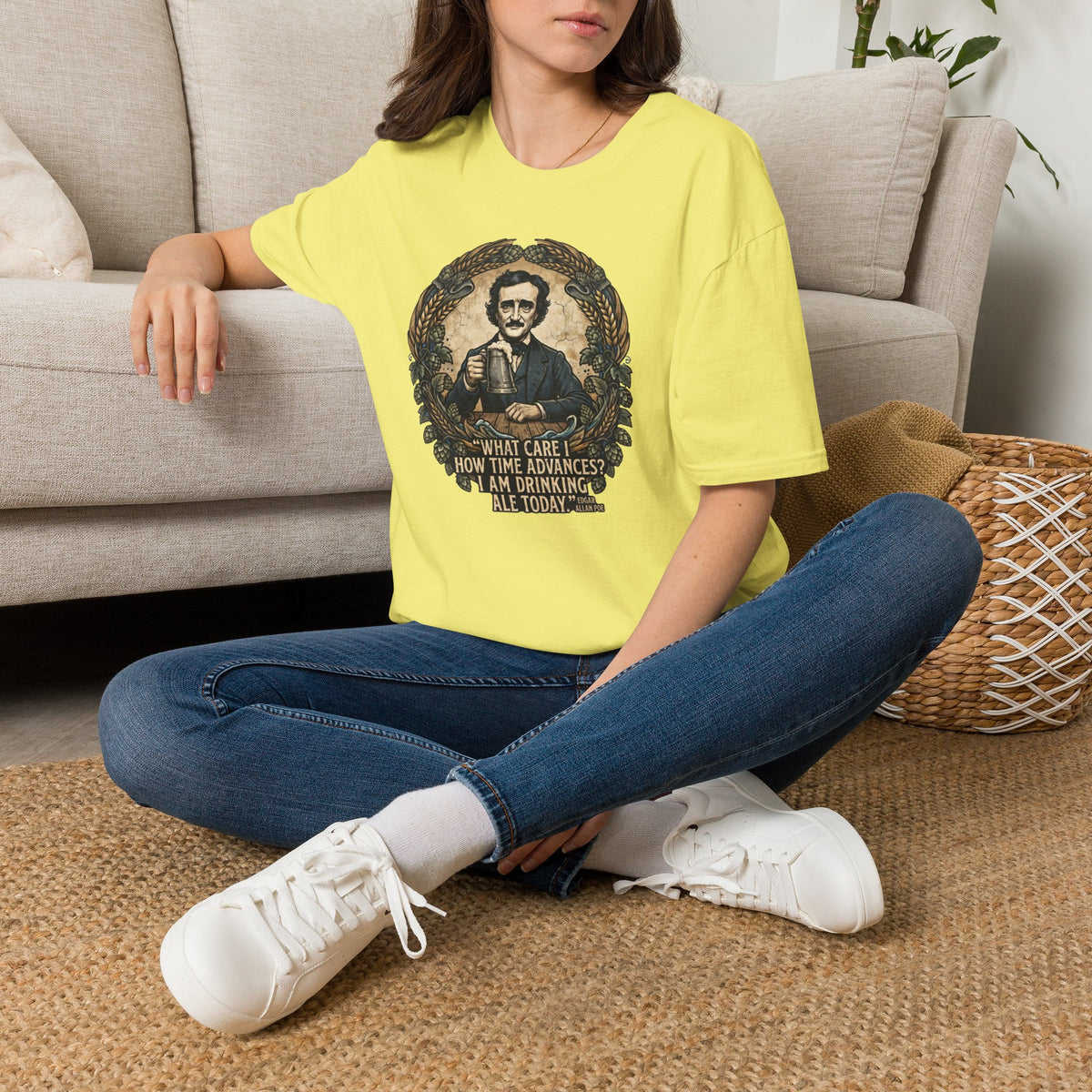 I Am Drinking Ale Today Edgar Allan Poe T-Shirt