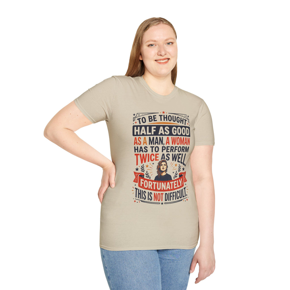 "Twice as Well" Vintage-Style Feminist Graphic Tee | Retro Sarcastic T-Shirt