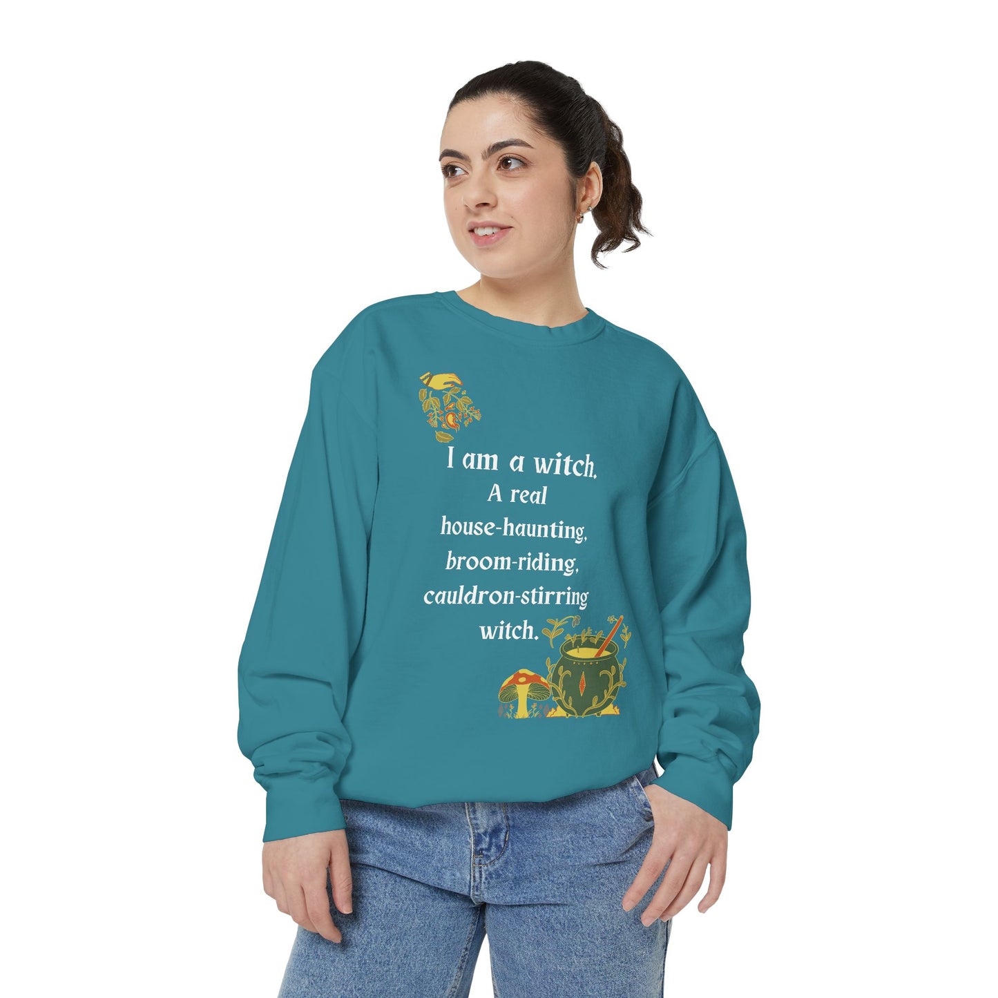 The Real Witch Cauldron & Broom Unisex Sweatshirt