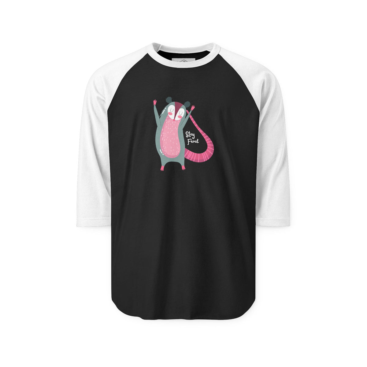 Stay Feral – Possum 3/4 Sleeve Raglan Tee