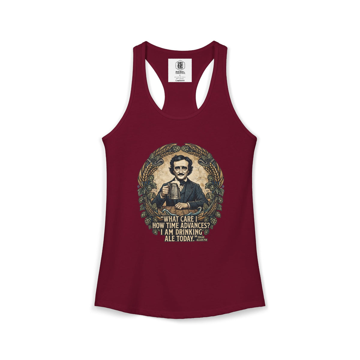 I Am Drinking Ale Today Edgar Allan Poe Women’s Racerback Tank