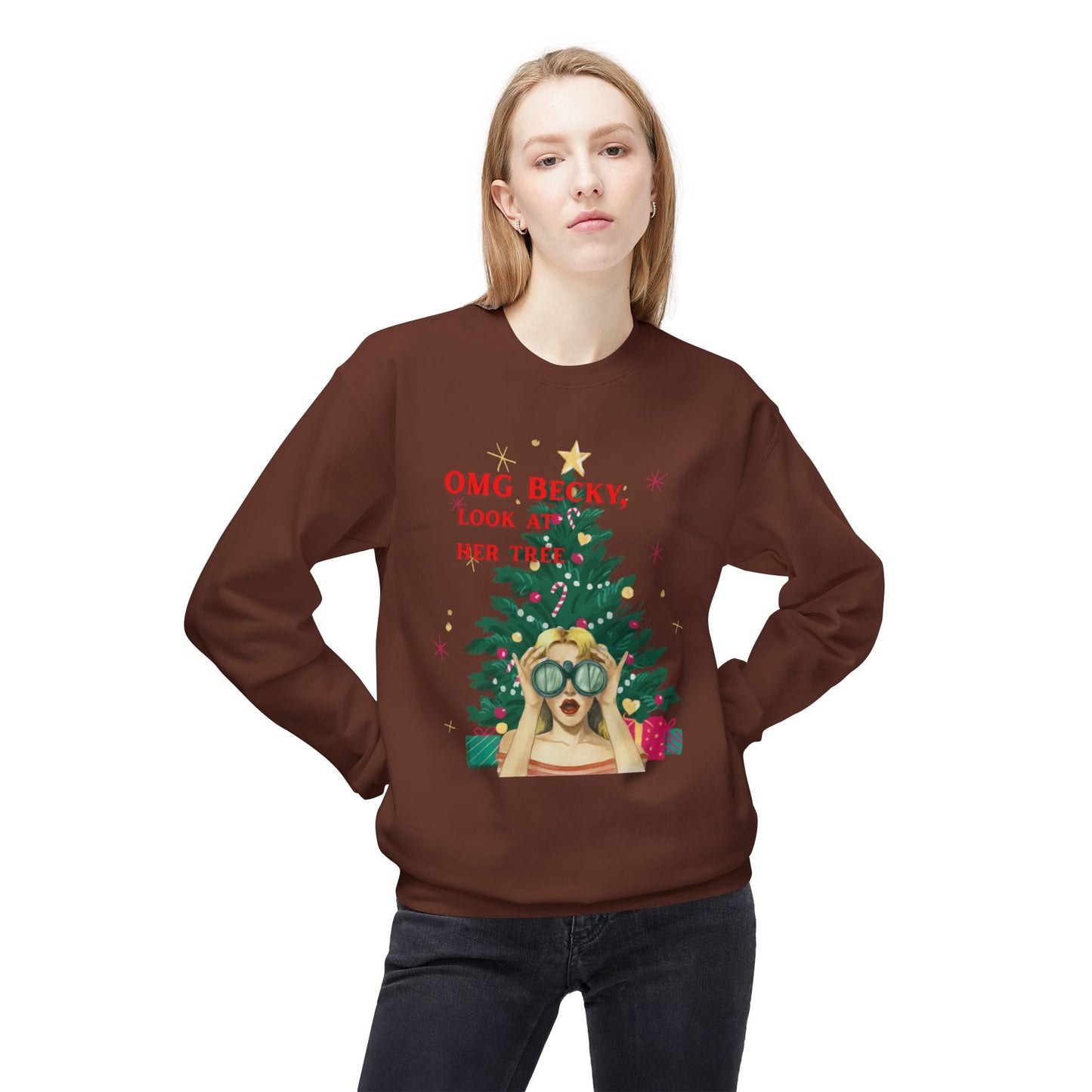OMG Becky, Look at Her Tree - Vintage Nostalgia Crewneck Sweatshirt