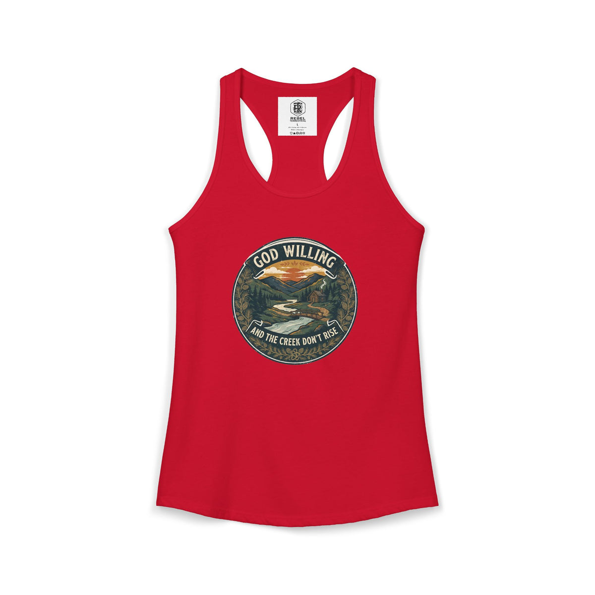 Creek Don't Rise Appalachian Motto Women's Racerback Tank
