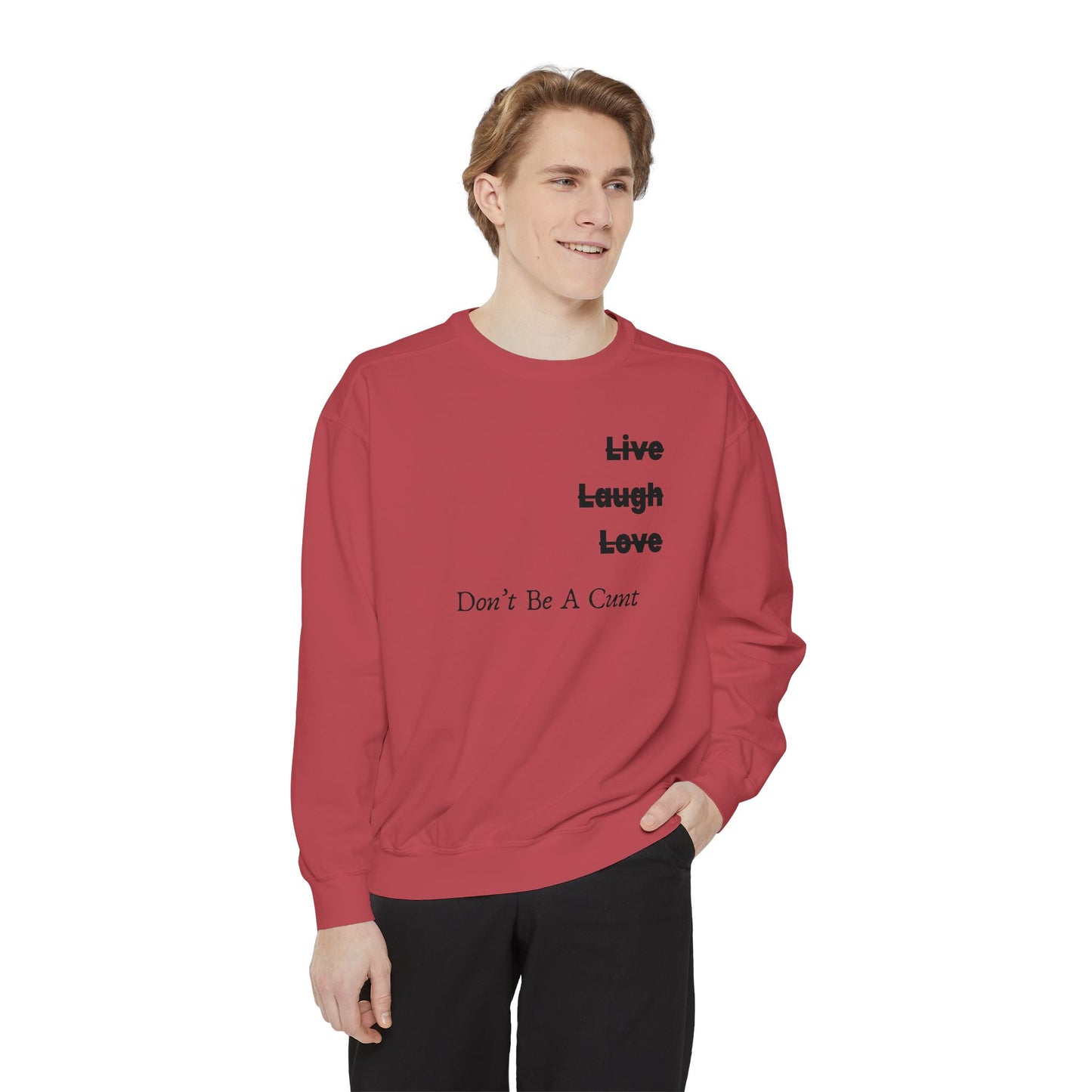 "Live / Laugh / Love" Relaxed Fit Sweatshirt – Subversive Graphic