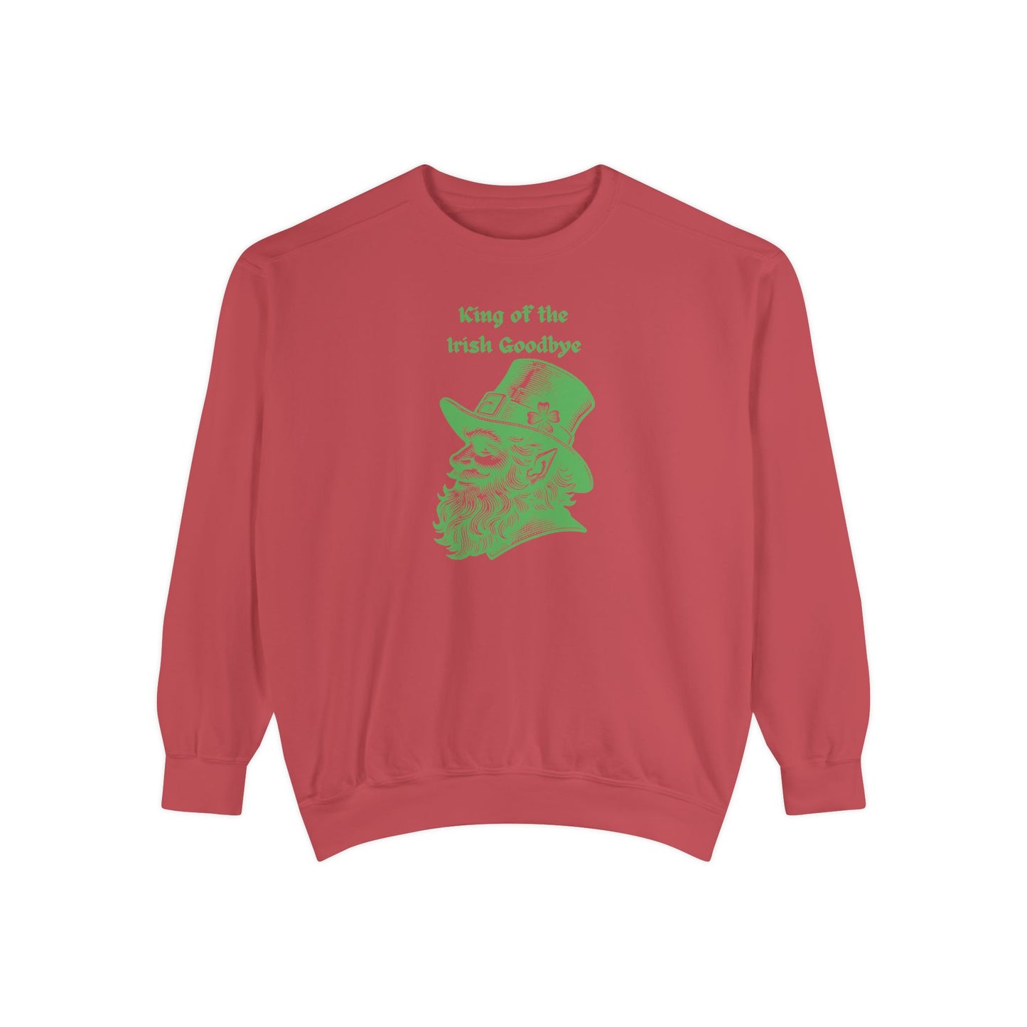 "King of the Irish Goodbye" Relaxed Fit Sweatshirt – Vintage Green Graphic