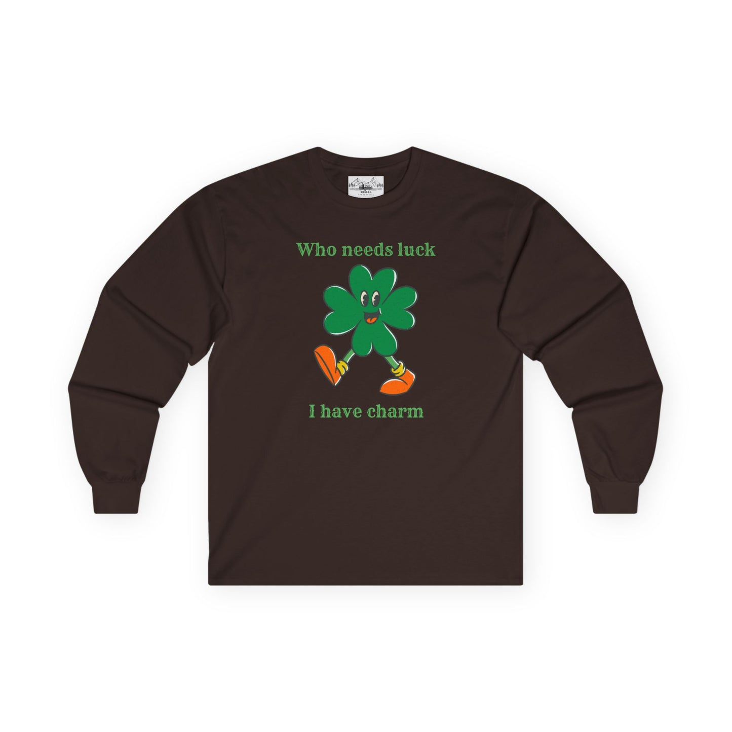 "I Have Charm" Long Sleeve Tee – Vintage Four-Leaf Character