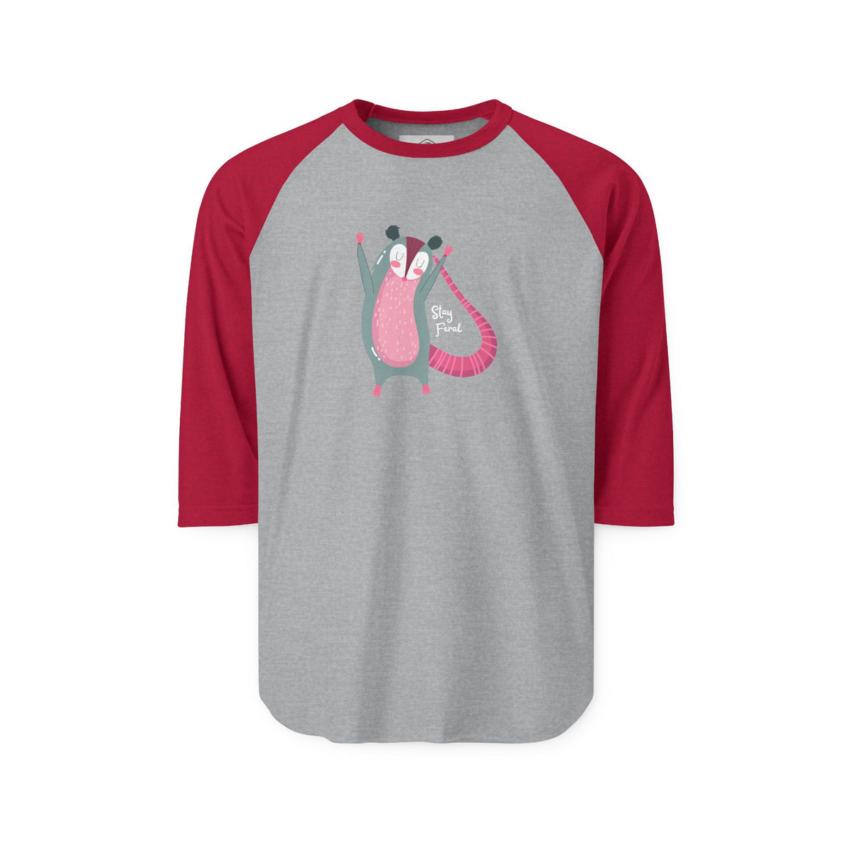 Stay Feral – Possum 3/4 Sleeve Raglan Tee