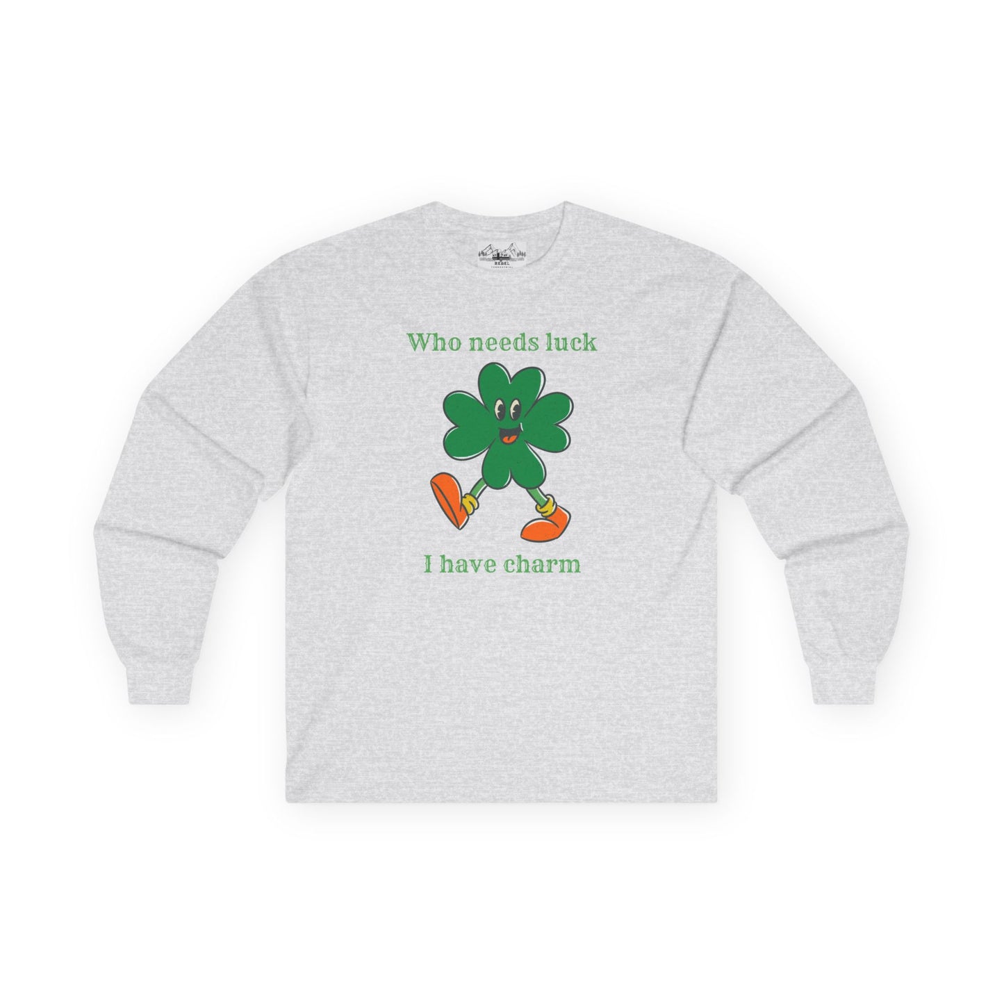 "I Have Charm" Long Sleeve Tee – Vintage Four-Leaf Character