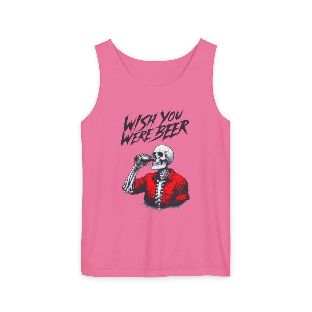 Wish You Were Beer – Funny Skeleton Tank Top