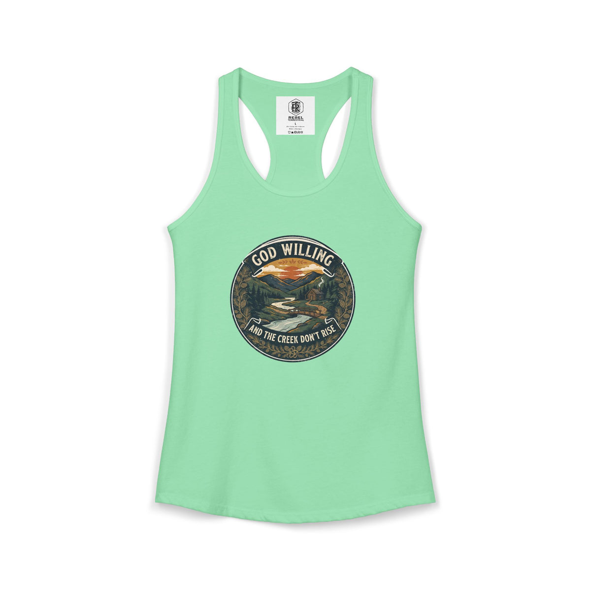 Creek Don't Rise Appalachian Motto Women's Racerback Tank