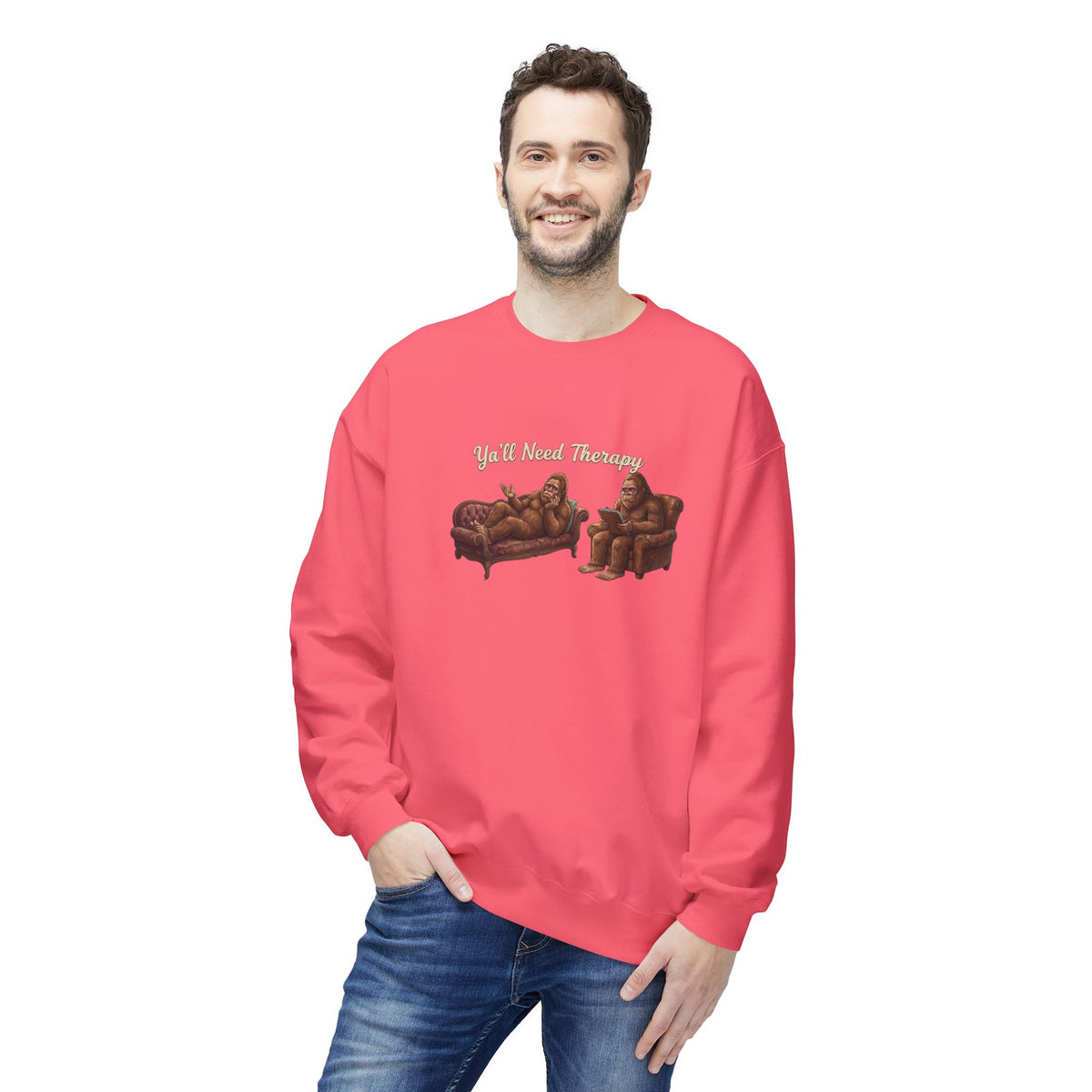Y’all Need Therapy Bigfoot Crewneck Sweatshirt