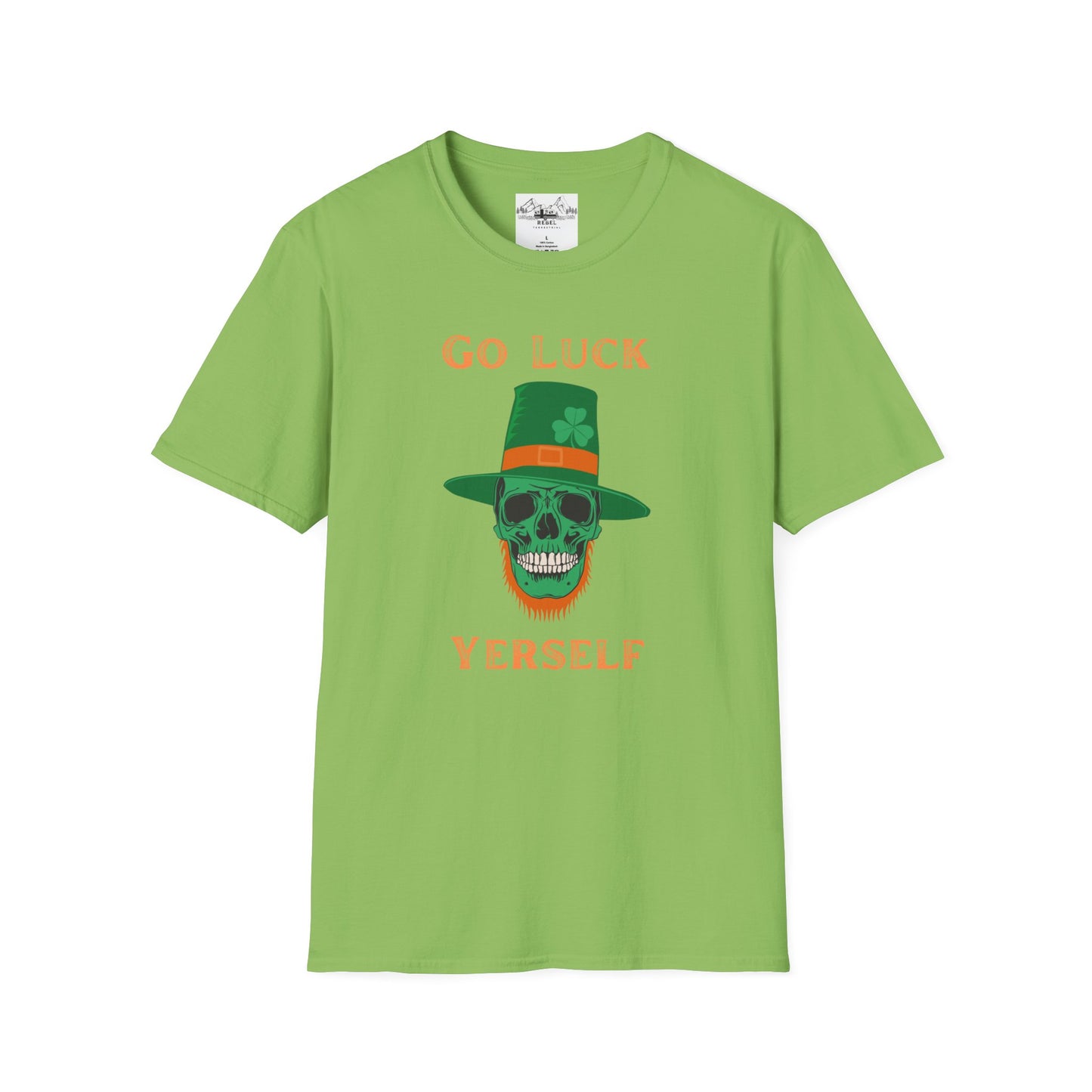 "Go Luck Yerself" Graphic Tee – Emerald Skull & Leprechaun Hat