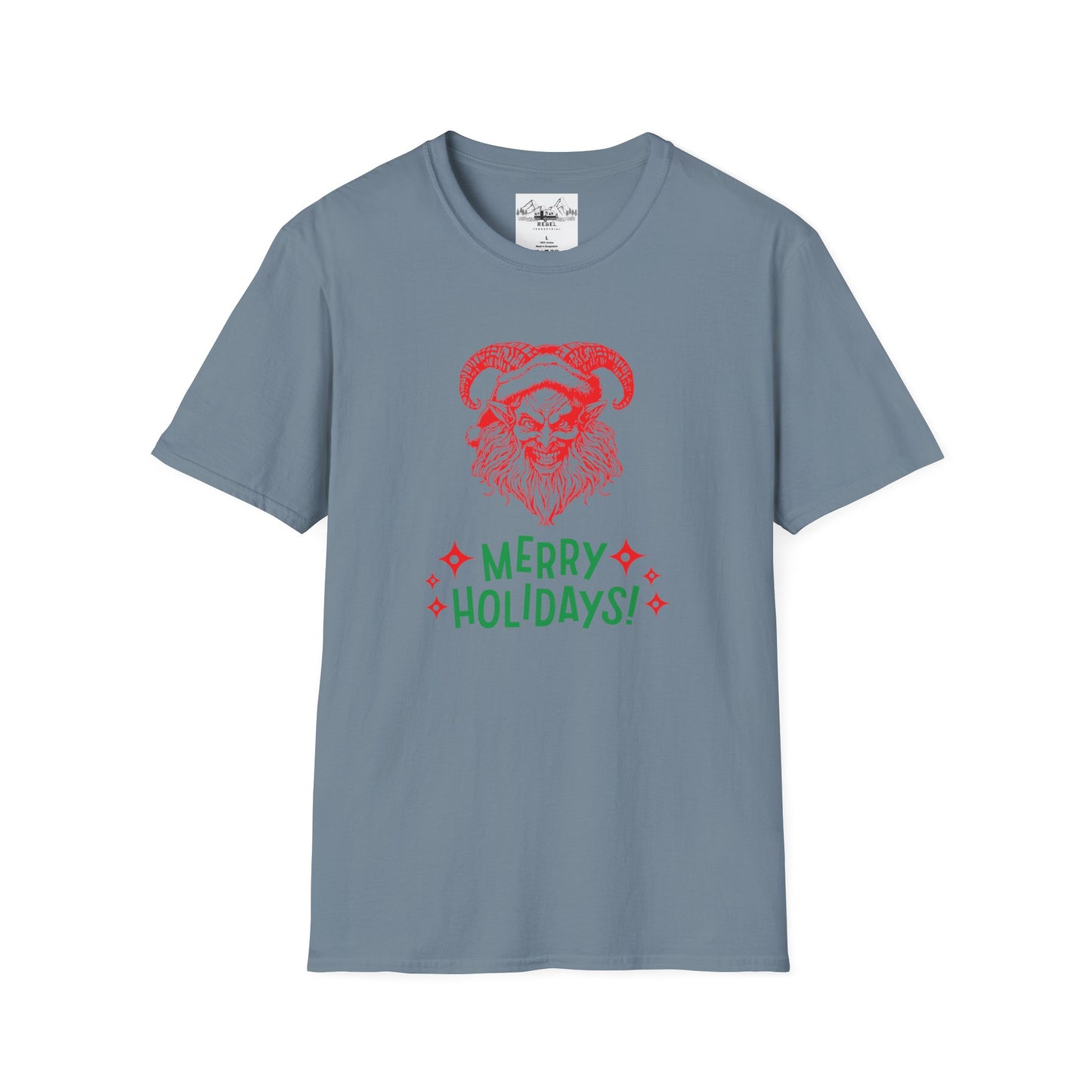 Smiling Krampus "Merry Holidays" Unisex T-Shirt | Ultra-Soft Cotton