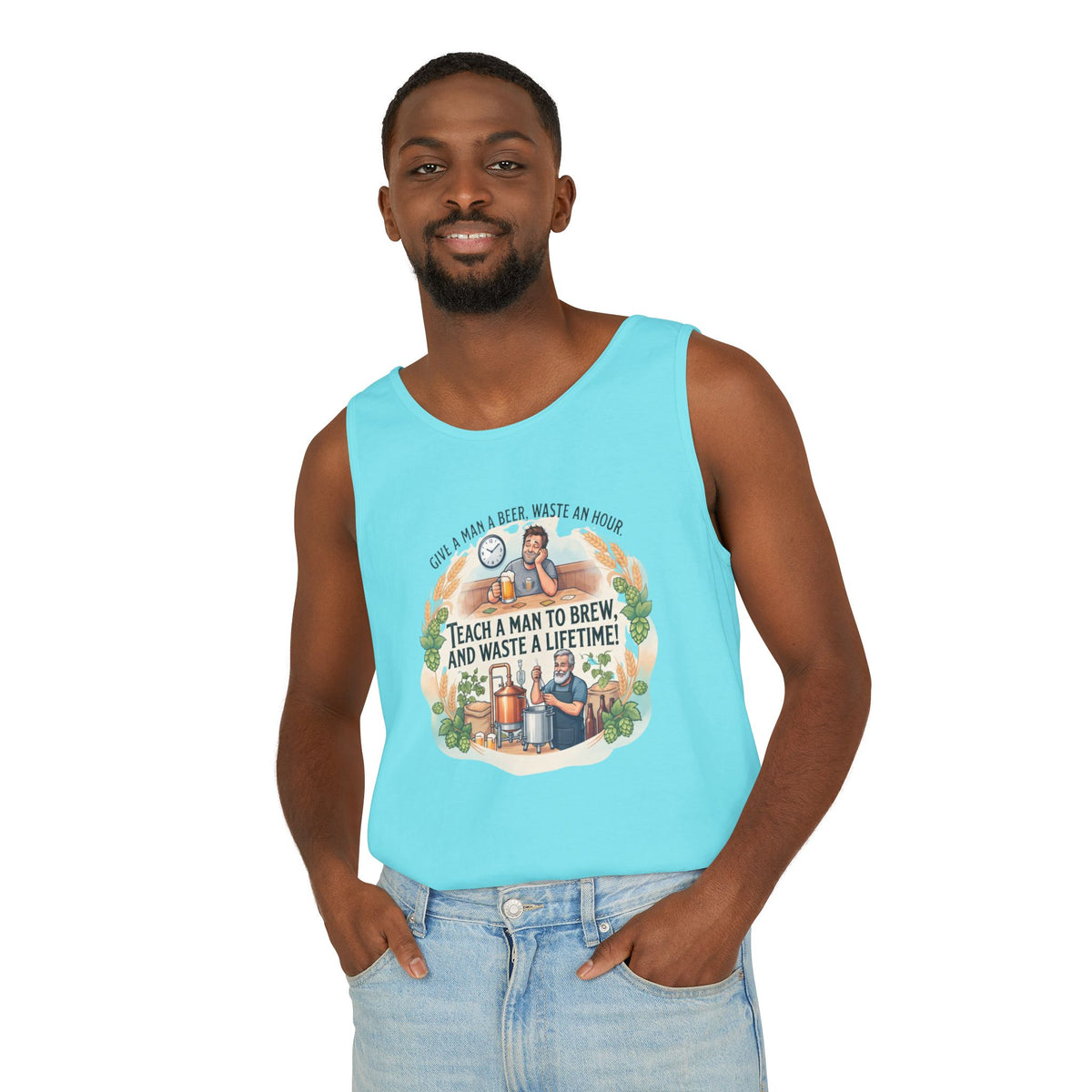 Teach a Man to Brew Beer Tank Top