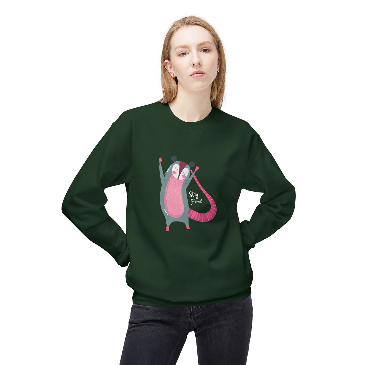 Stay Feral – Possum Crewneck Sweatshirt