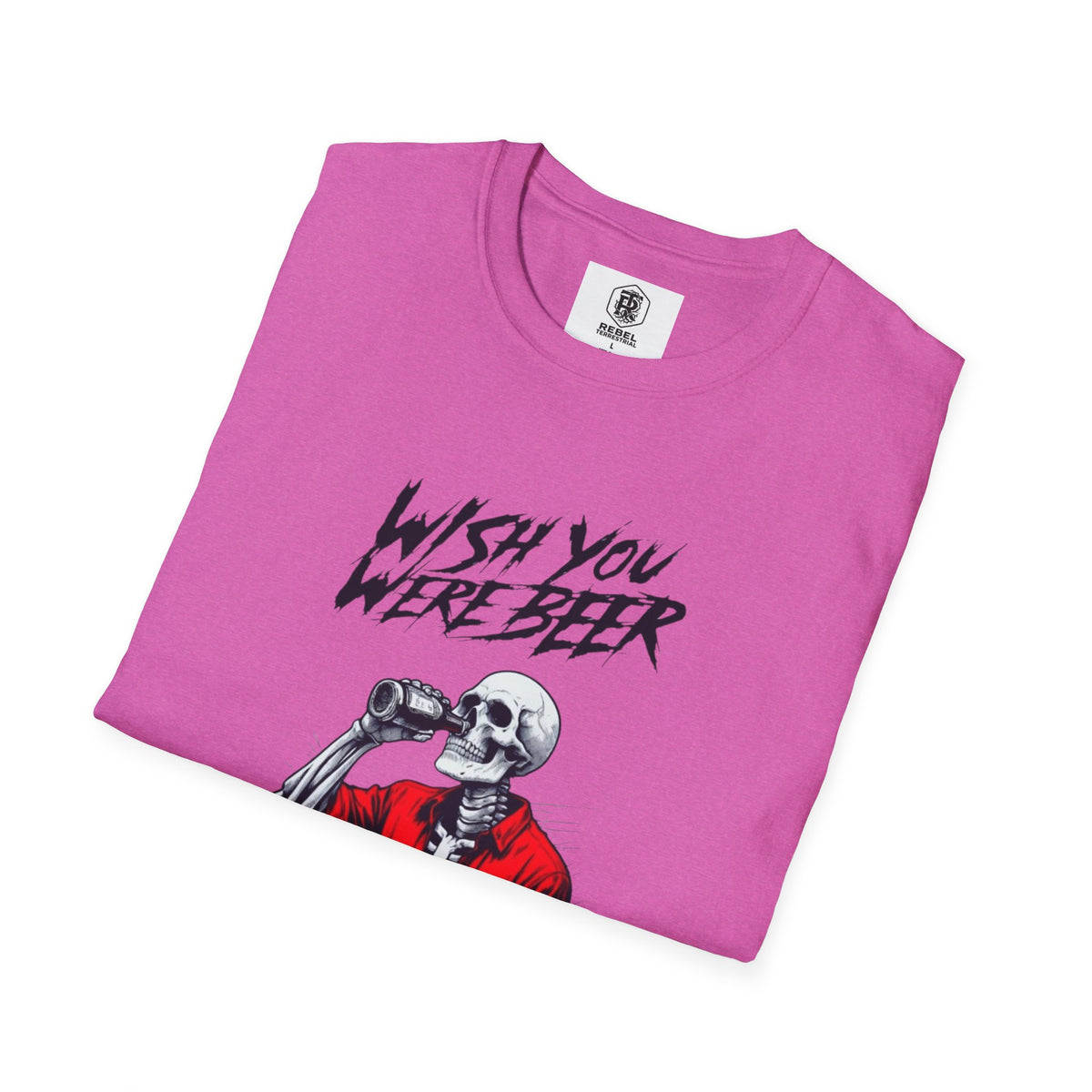 Wish You Were Beer – Funny Skeleton Drinking Tee