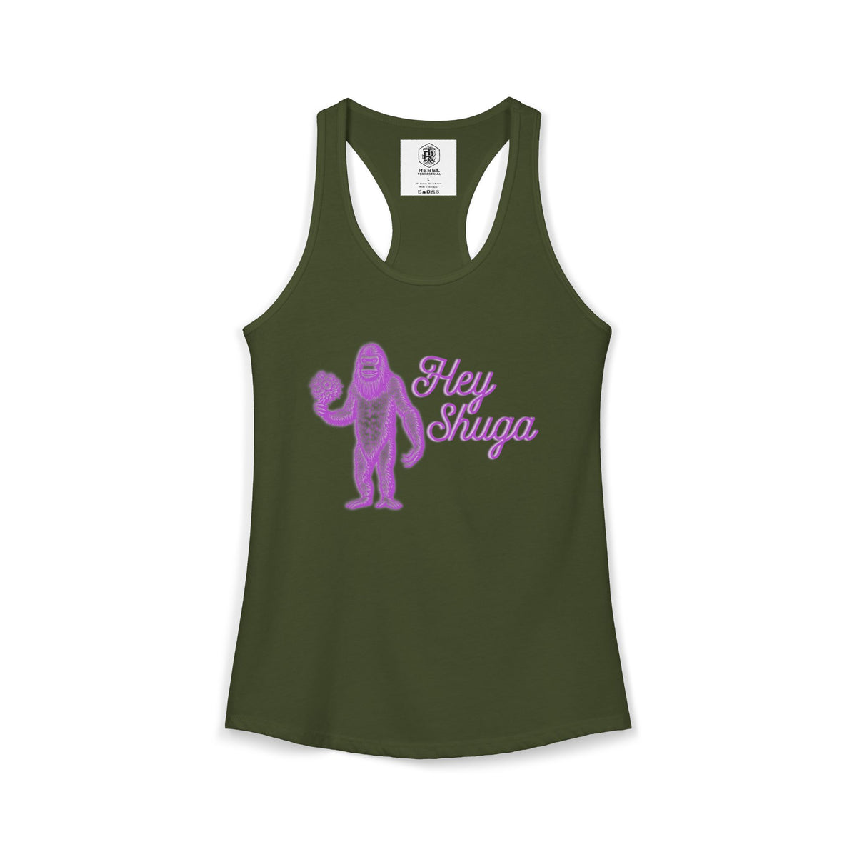 Hey Shuga Bigfoot Women’s Racerback Tank Top