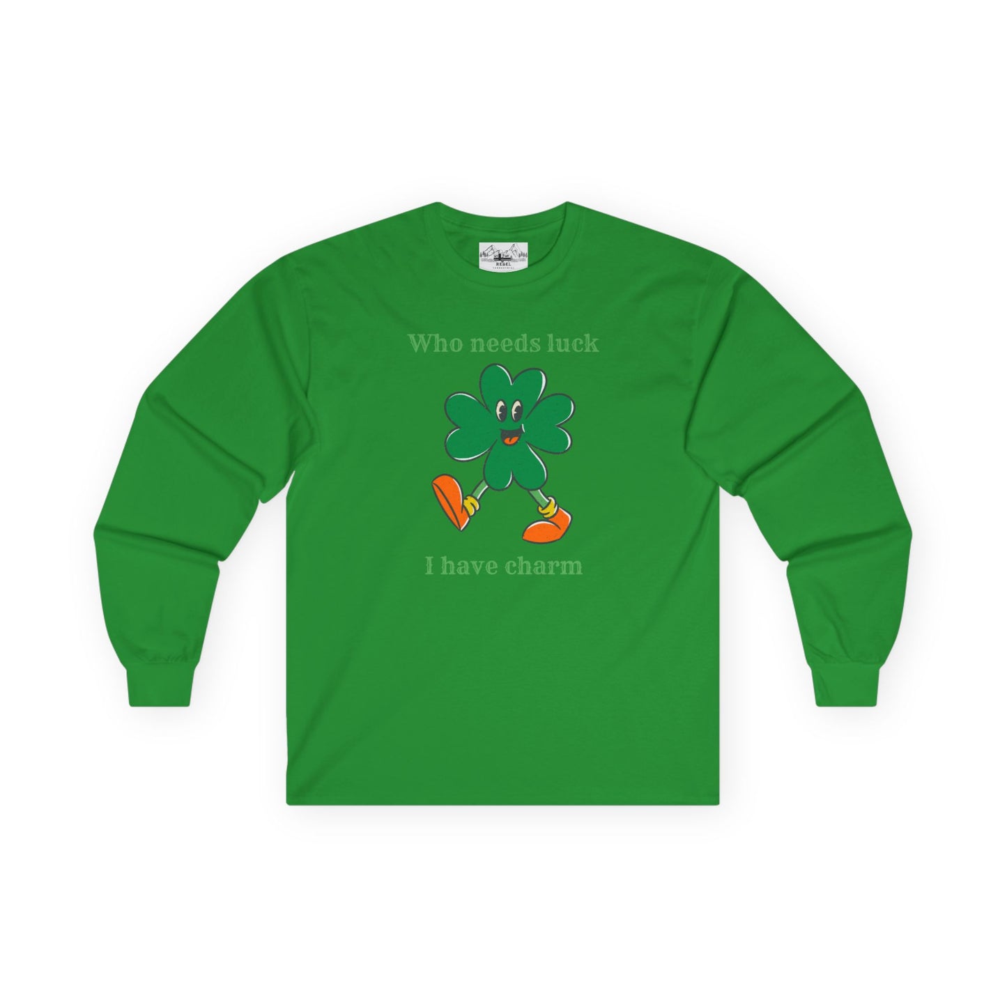 "I Have Charm" Long Sleeve Tee – Vintage Four-Leaf Character