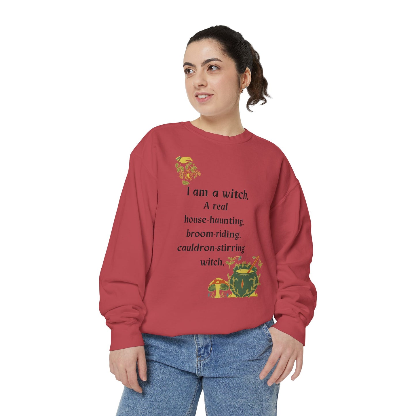 The Real Witch Cauldron & Broom Unisex Sweatshirt