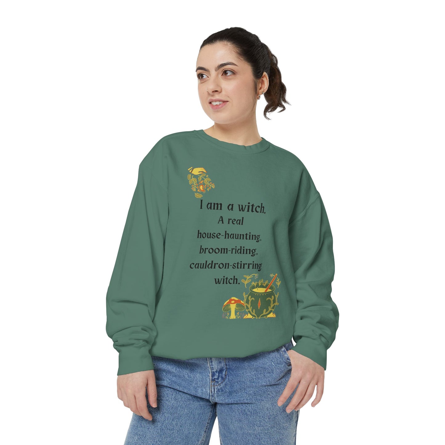 The Real Witch Cauldron & Broom Unisex Sweatshirt