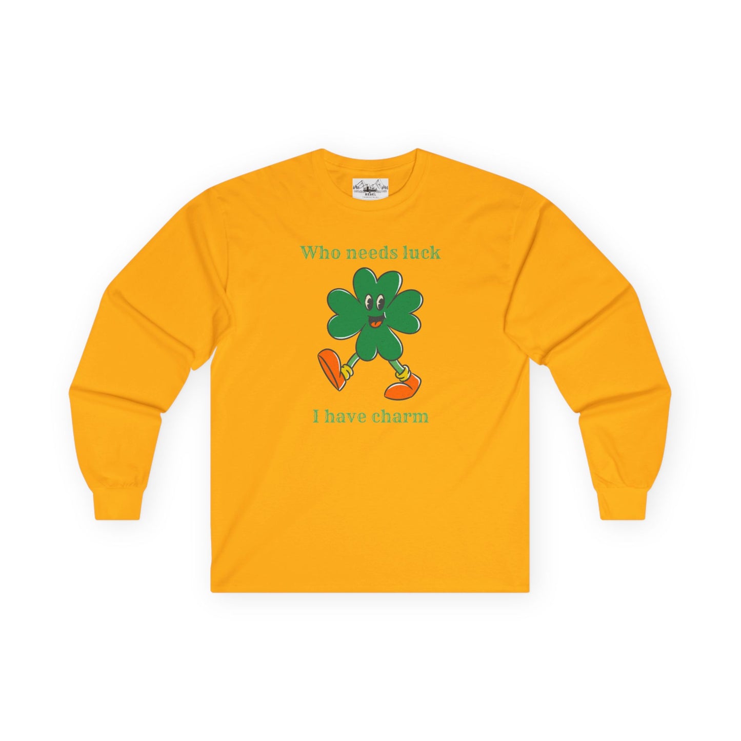 "I Have Charm" Long Sleeve Tee – Vintage Four-Leaf Character