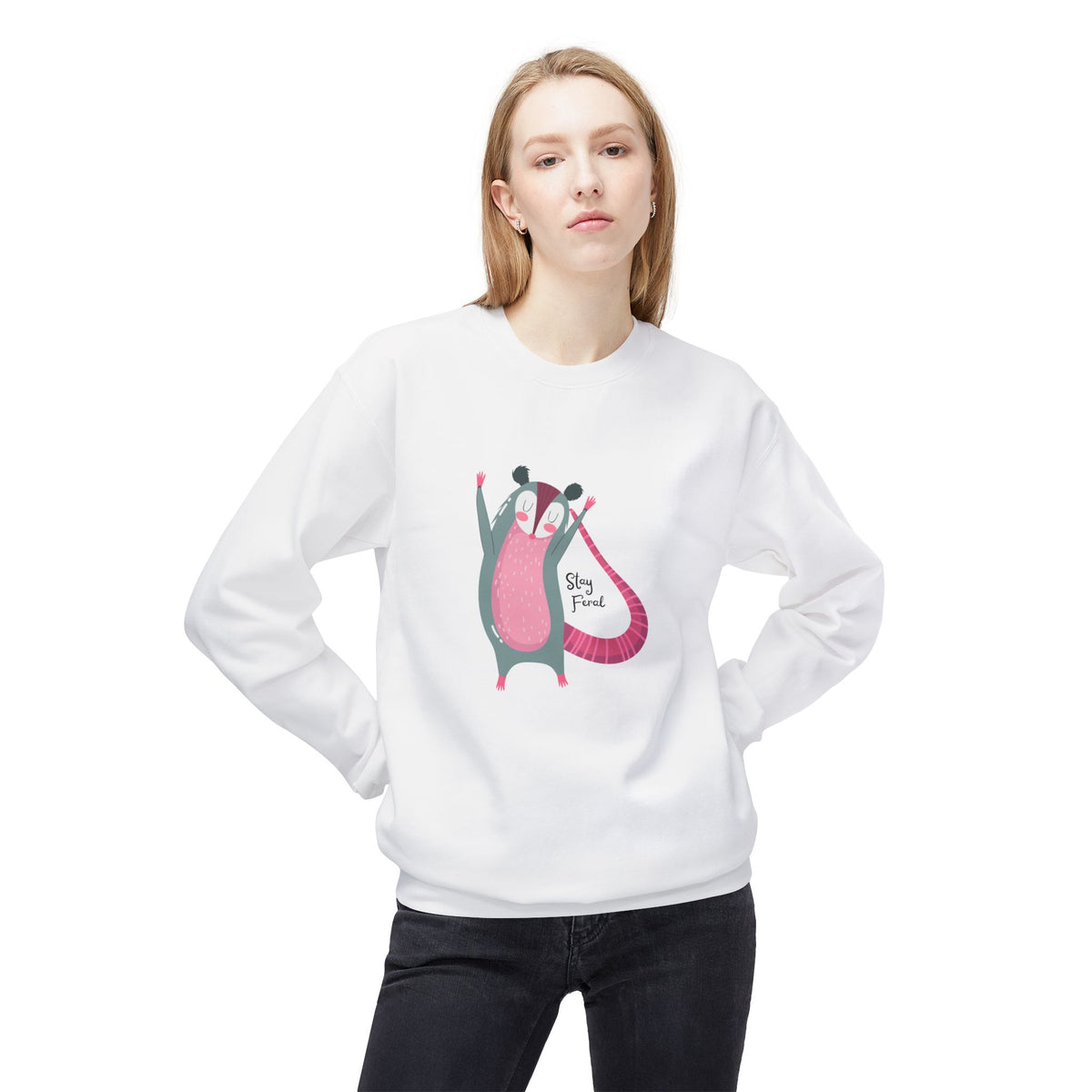 Stay Feral – Possum Crewneck Sweatshirt