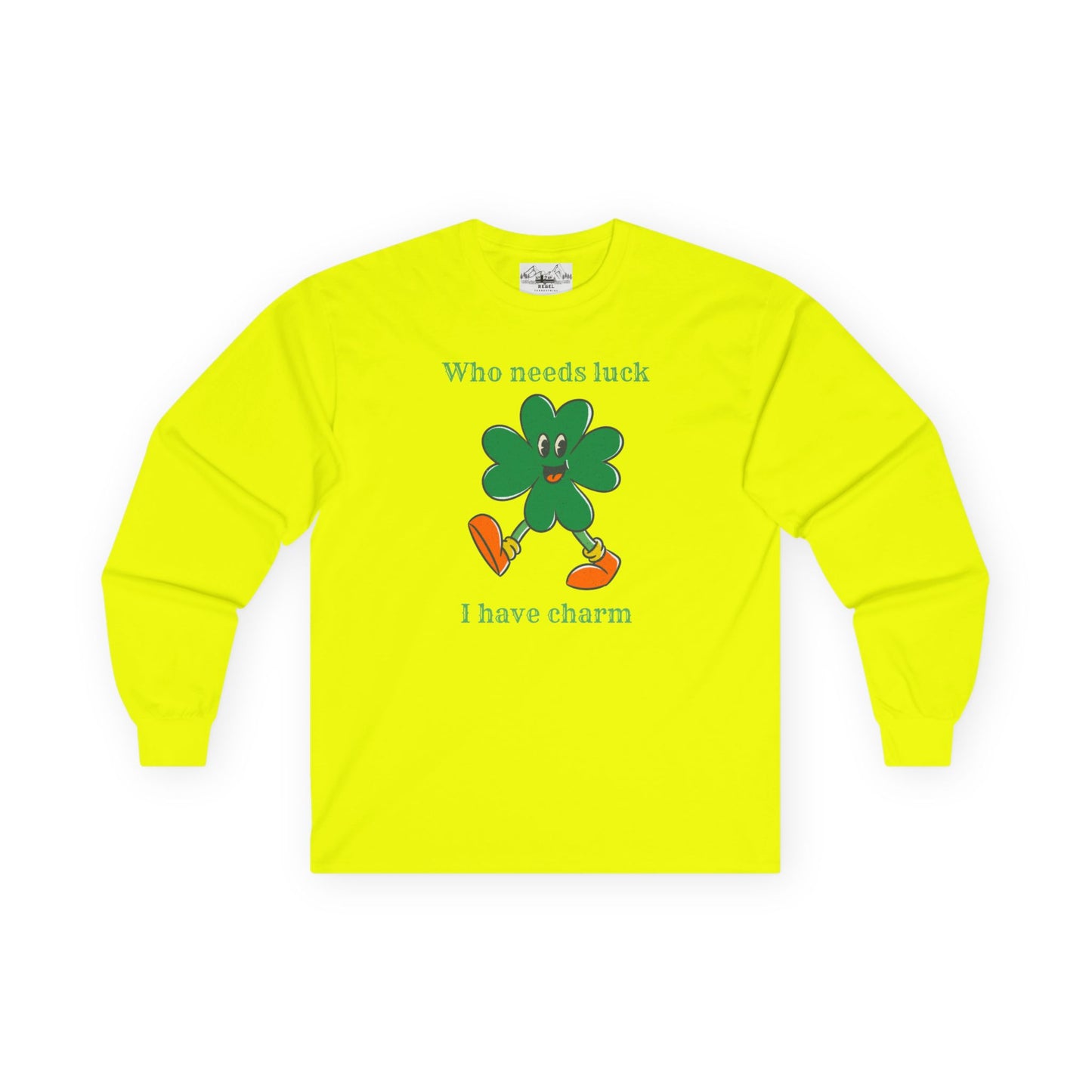 "I Have Charm" Long Sleeve Tee – Vintage Four-Leaf Character