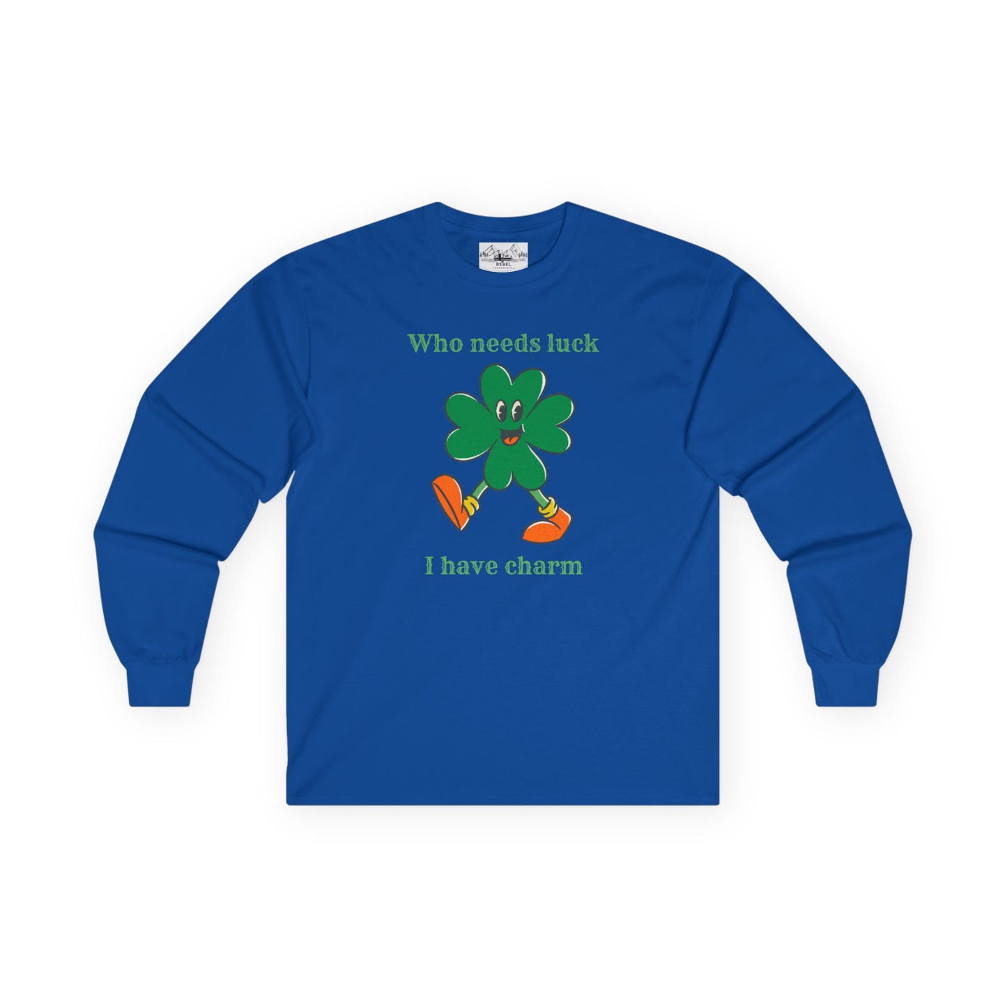 "I Have Charm" Long Sleeve Tee – Vintage Four-Leaf Character