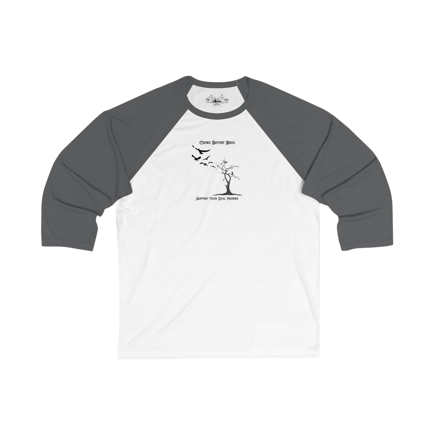 "Crows Before Bros" Unisex 3/4 Sleeve Baseball Tee