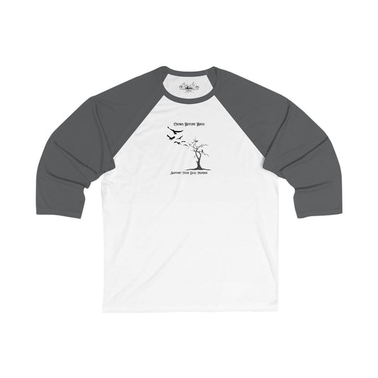 "Crows Before Bros" Unisex 3/4 Sleeve Baseball Tee