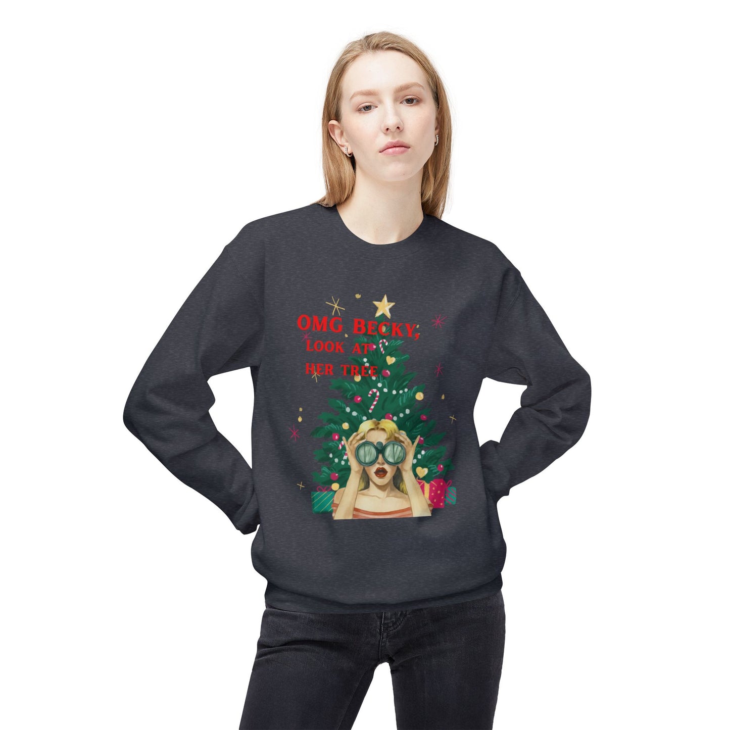 OMG Becky, Look at Her Tree - Vintage Nostalgia Crewneck Sweatshirt