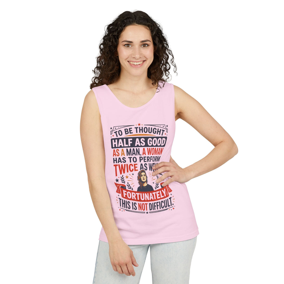 “Twice as Well” Feminist Unisex Cotton Tank Top