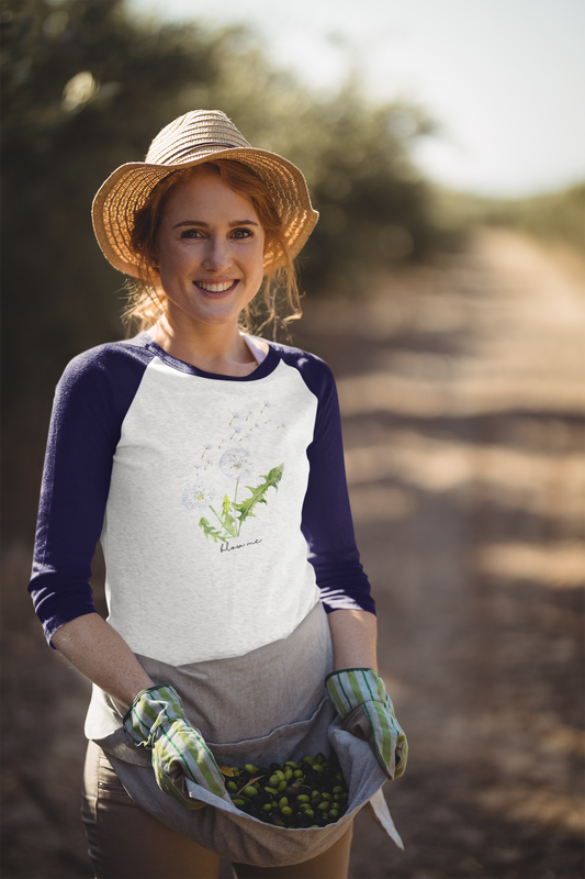 blow me – 3/4 Sleeve Baseball Tee (Dandelion Design)