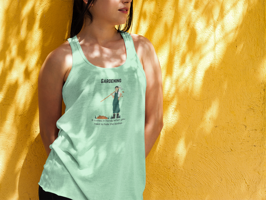 Gardening – It Comes in Handy When You Want to Hide the Bodies    Women’s Racerback Tank